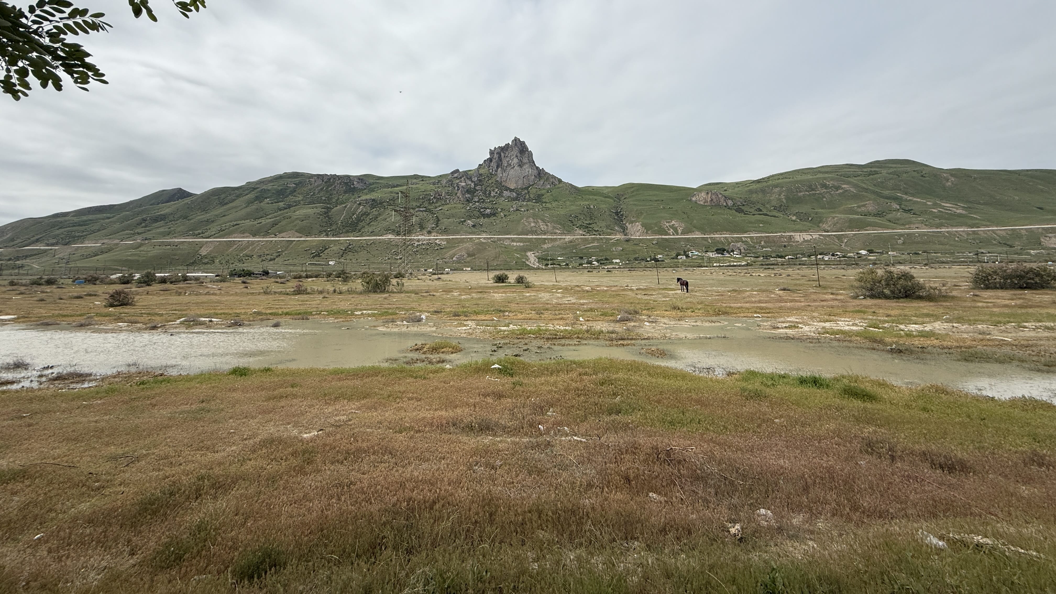 Besh Barmag, or Five Finger Mountain, seen from the highway between Baku and Quba during my 7 days in Azerbaijan trip.