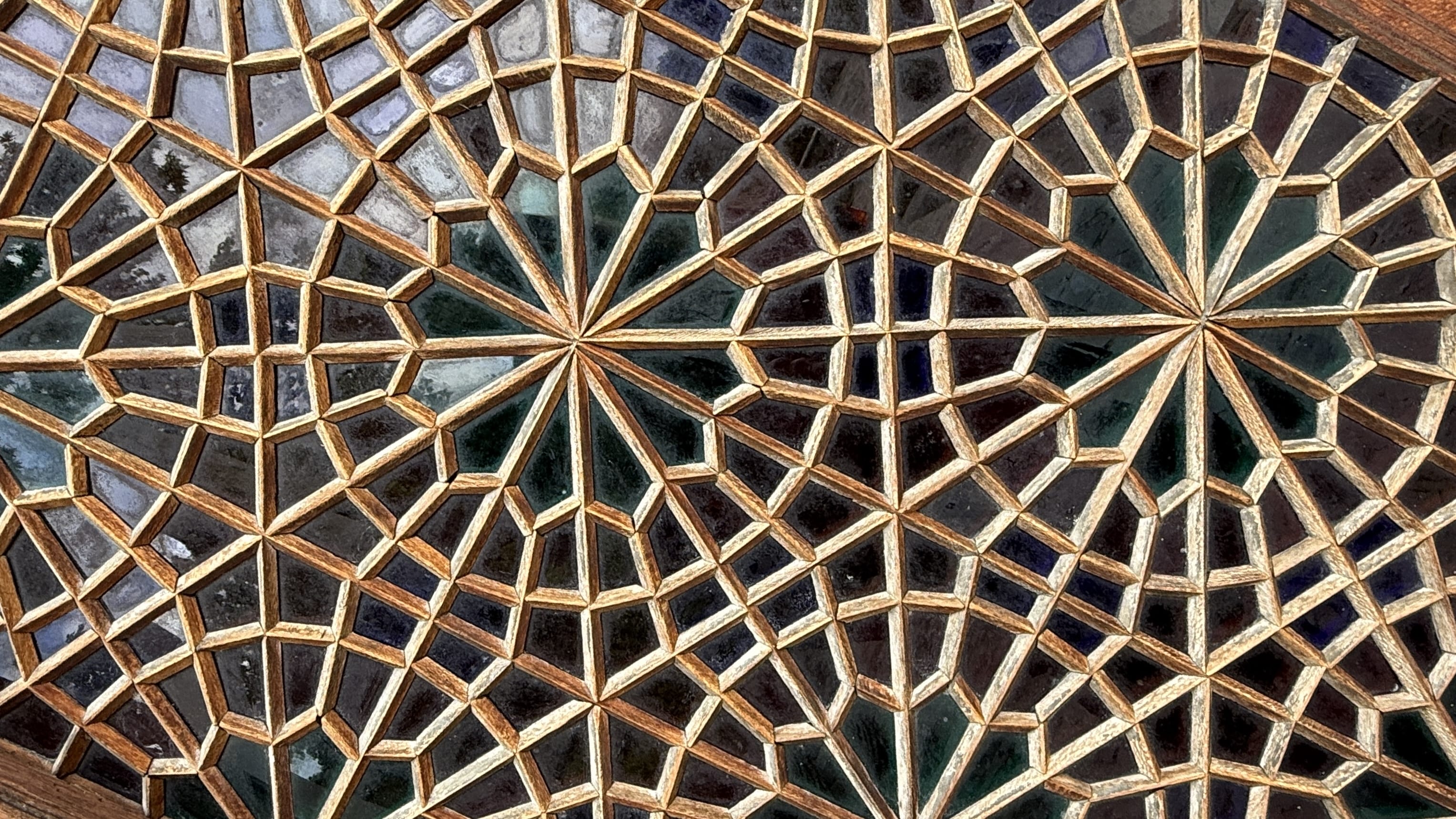 Close-up of a traditional shebeke stained-glass window at the Sheki Khan’s Palace, photographed during my 7 Days in Azerbaijan.