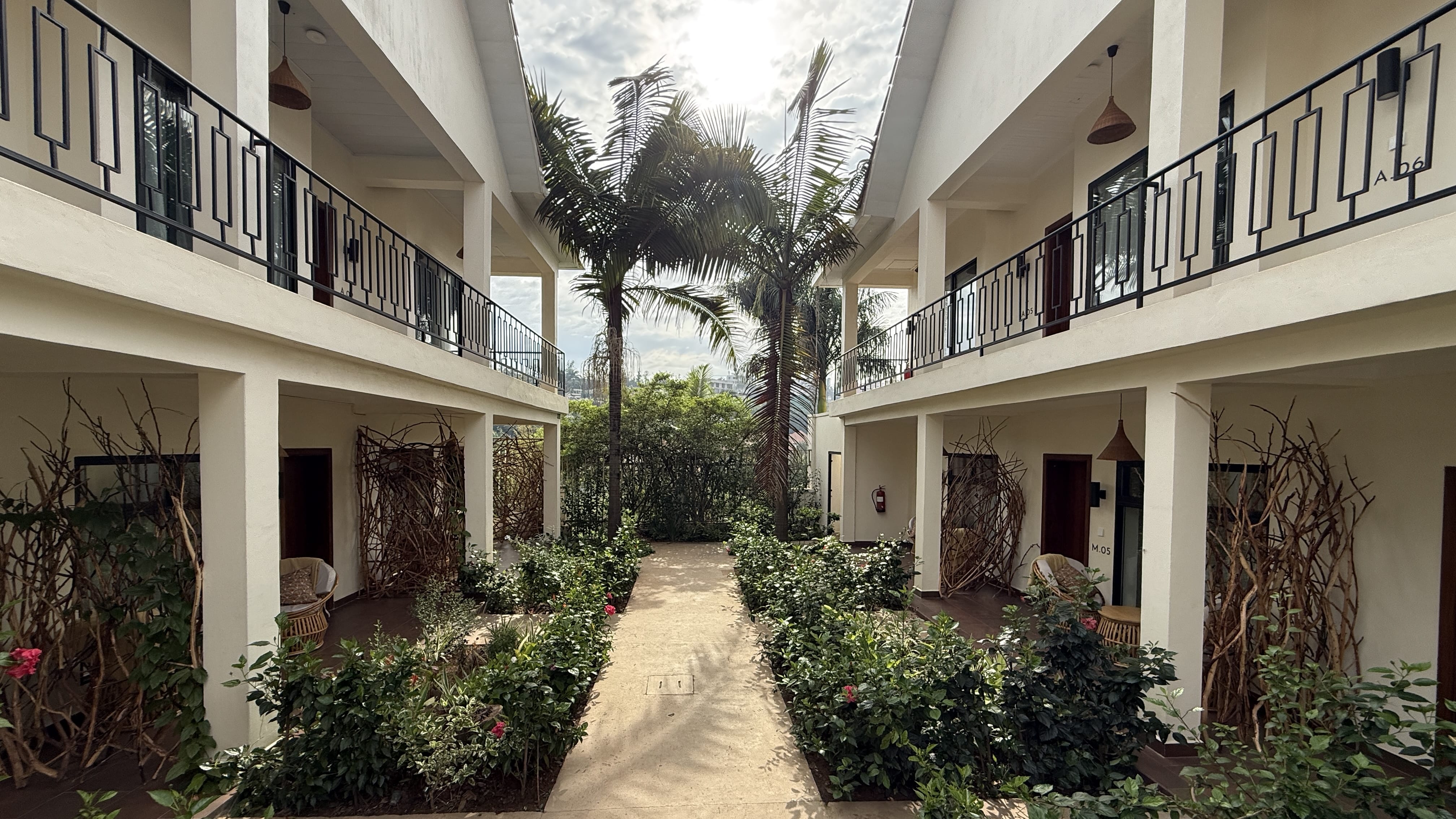 Courtyard garden at The Nest Hotel in Kigali Rwanda