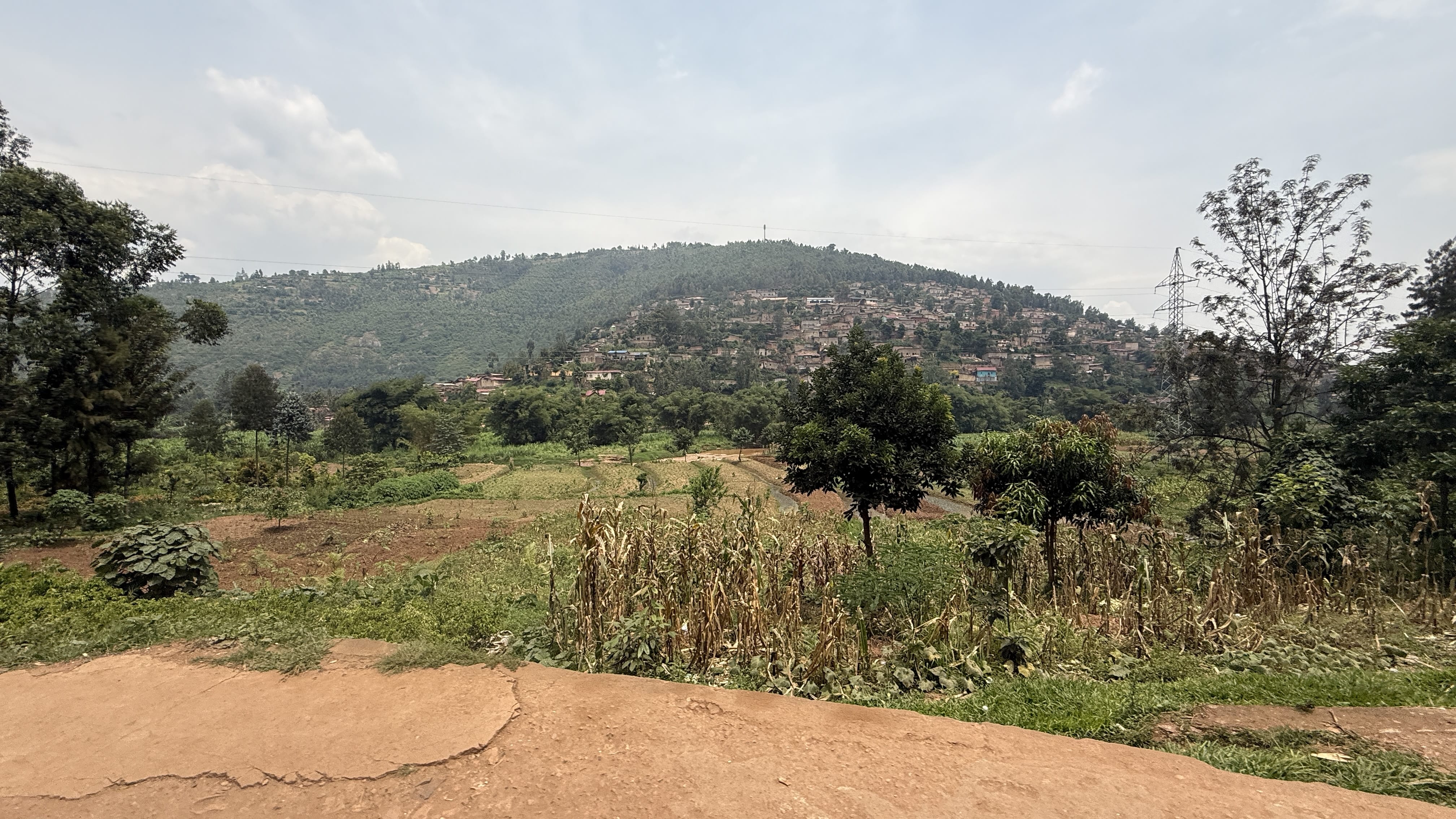Hills and farmland outside Kigali Rwanda