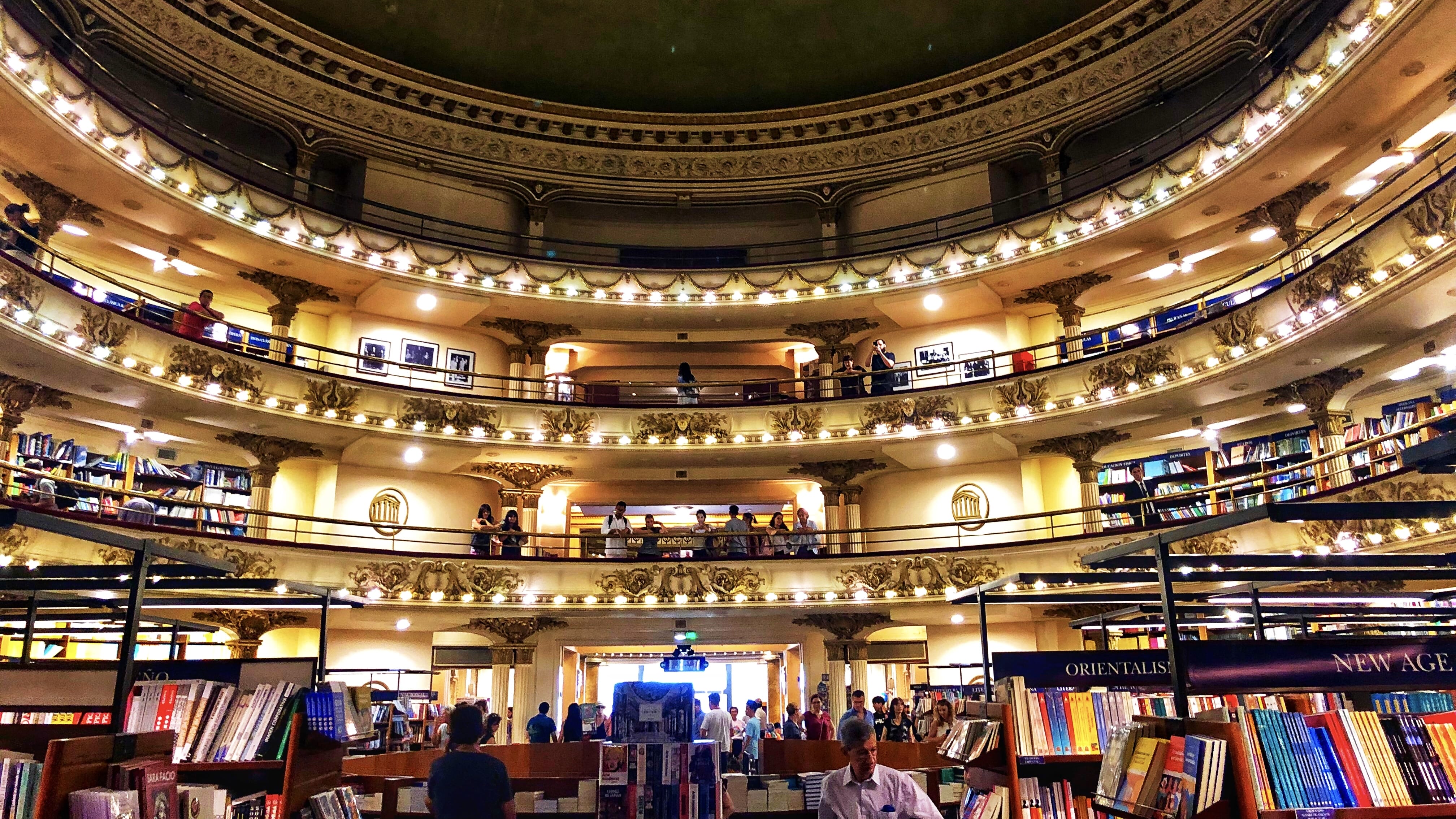 Interior of El Ateneo Grand Splendid bookstore in Buenos Aires, one of the world's most beautiful bookstores