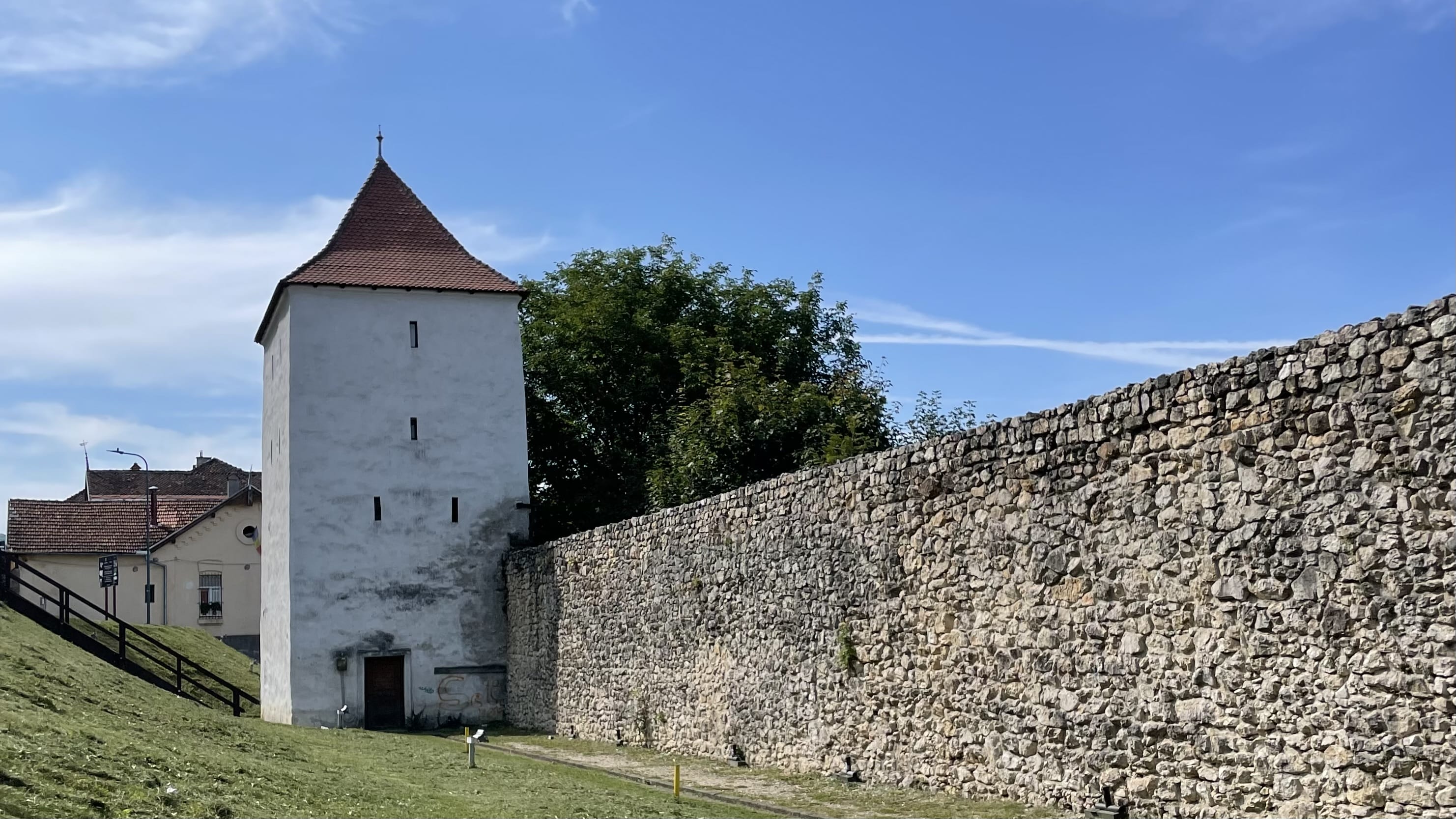 White Tower and medieval defensive walls in Brașov, Romania