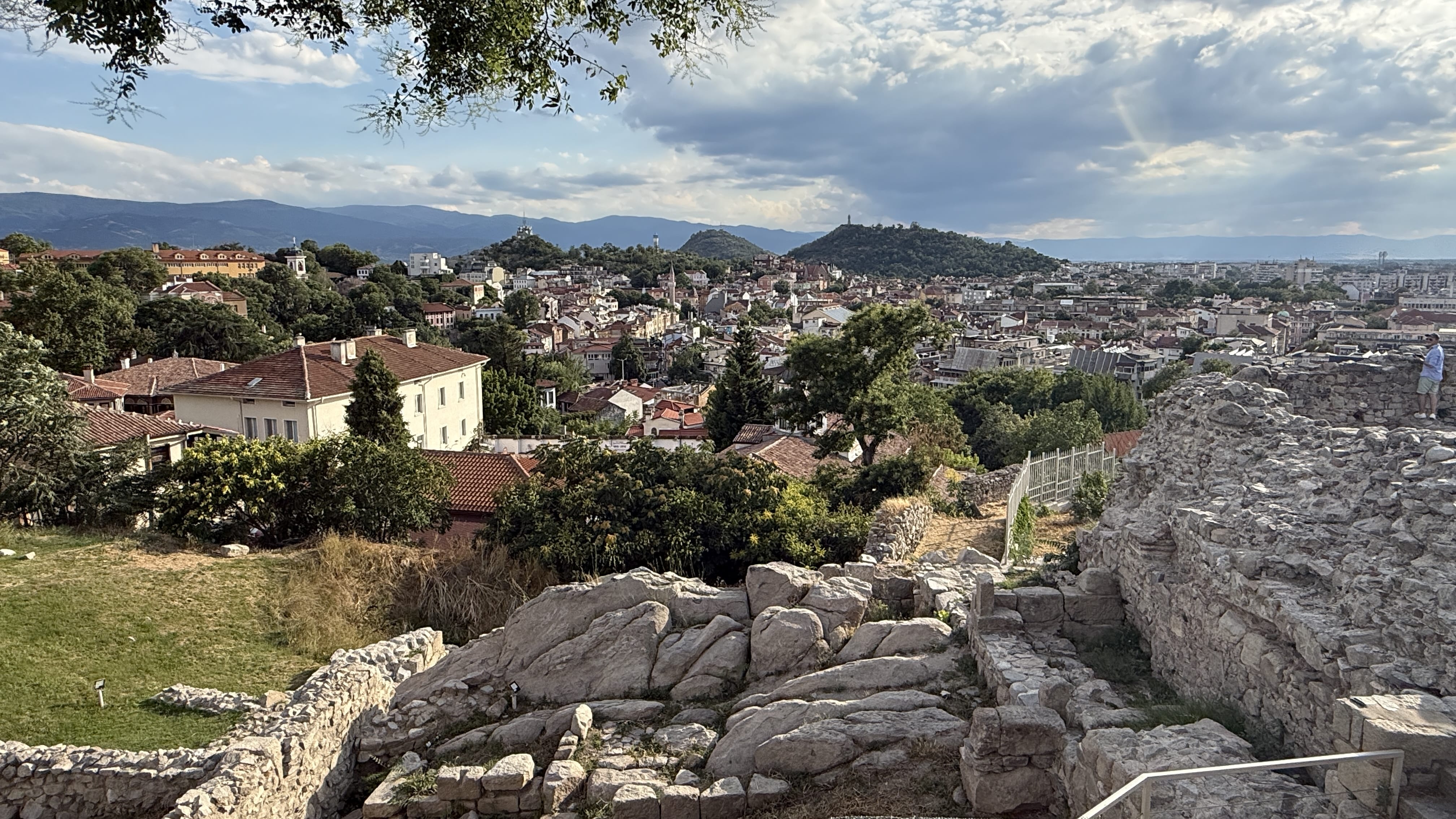 View over Plovdiv from the ancient ruins of Nebet Tepe