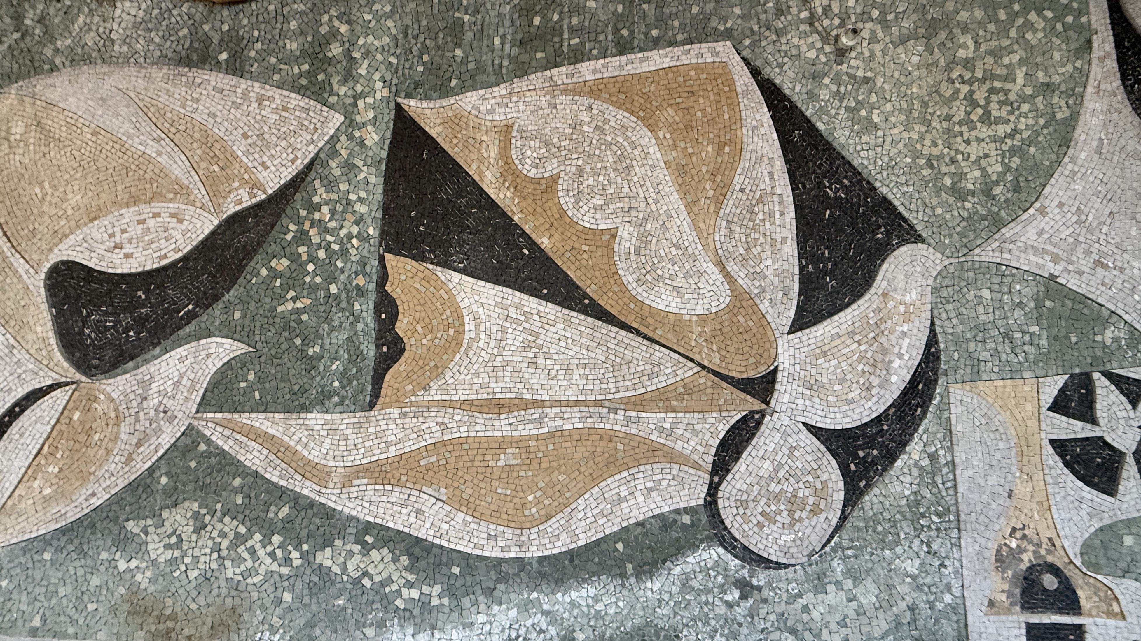 Large mosaic decorating the Central Post Office building in Plovdiv, Bulgaria