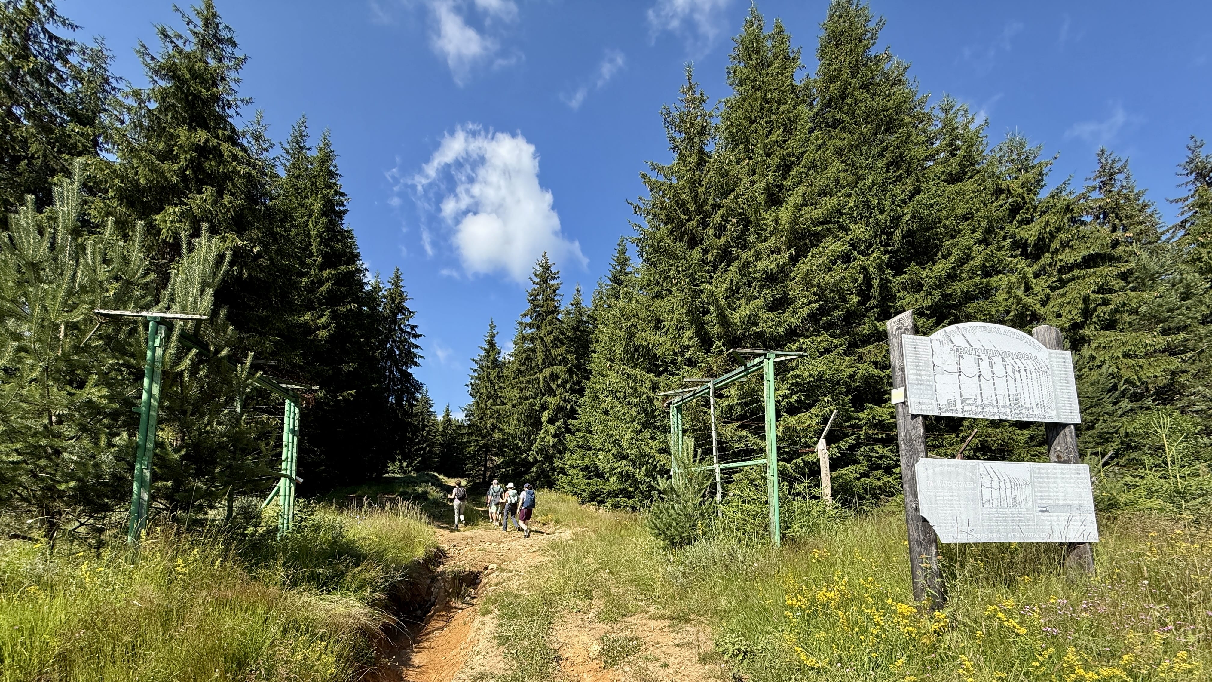 Remains of the old Bulgaria-Greece border fence in the Rhodope Mountains
