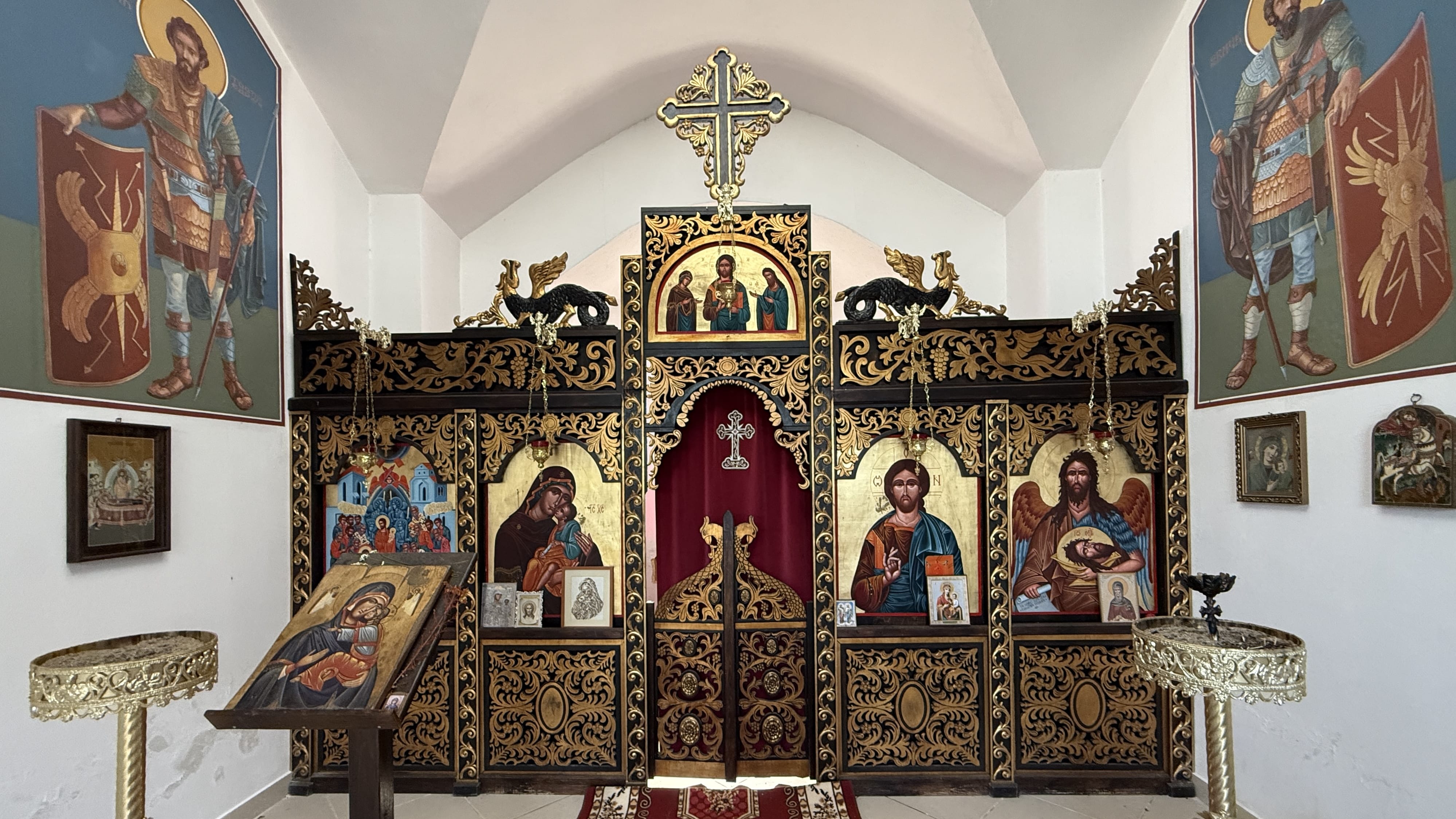Carved wooden iconostasis inside the Church of St. Elijah near Yagodina